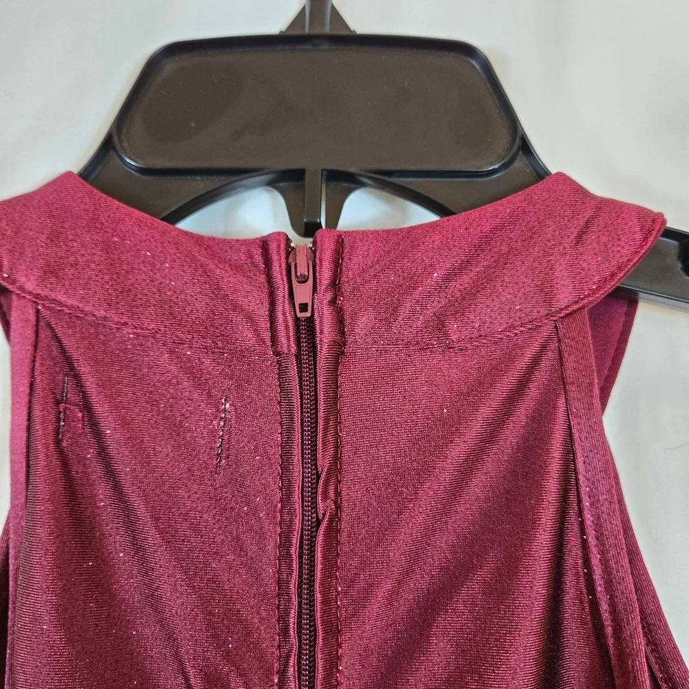 Love‎ Nickie Lew Girls Mikado Burgundy Tiered High-low Sleeveless Party Dress 7
